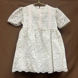Little girls White lace babydoll dress